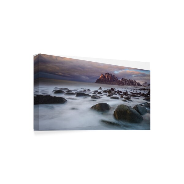 Ajit Menon 'Last Light Coastal' Canvas Art,12x24